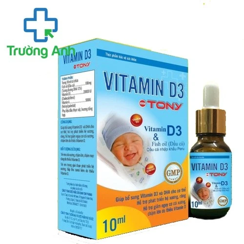 Vitamin D3 Tony - Bổ sung vitamin D3, DHA, giảm nguy cơ còi xương