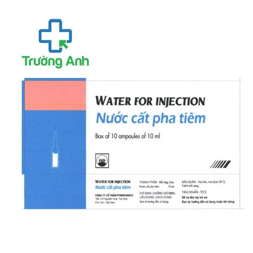 Water for injection 10ml (Nước cất pha tiêm) Pymepharco - Hòa tan bột pha tiêm