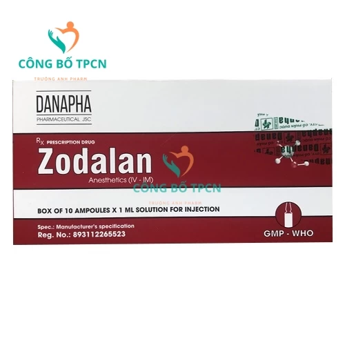 Zodalan 5mg/ml Danapha - Thuốc đùng trong việc gây mê, gây tê