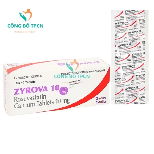 Zyrova 10 - Thuốc phòng ngừa bệnh tim mạch hiệu quả của Ấn Độ