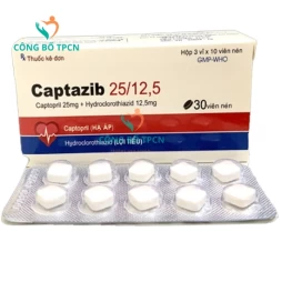 Captazib 25/12,5 Tipharco - Thuốc điều trị tăng huyết áp hiệu quả