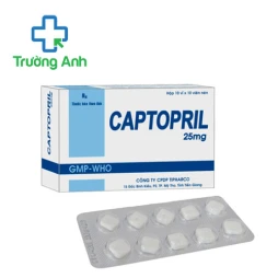 Captopril 25mg Tipharco - Thuốc điều trị tăng huyết áp hiệu quả