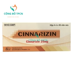 Cinnarizin 25mg Khapharco - Thuốc phòng say tàu xe