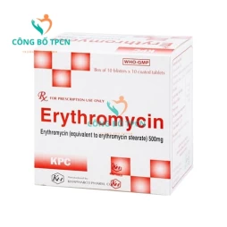 Erythromycin 500mg Khapharco - Thuốc điều trị nhiễm khuẩn hiệu quả