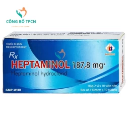 Heptaminol 187,8mg - Thuốc trợ tim mạch, triệu chứng giảm huyết áp