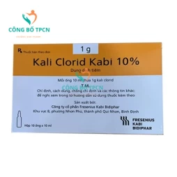Kali clorid Kabi 10% 1g/10ml - Thuốc điều trị chứng hạ kali huyết hiệu quả
