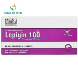 Lepigin 100 Danapha - Thuốc điều trị tâm thần phân liệt mãn tính