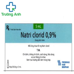 Natri Clorid 0,9% Fresenius Kabi 5ml - Dùng làm dung môi pha tiêm