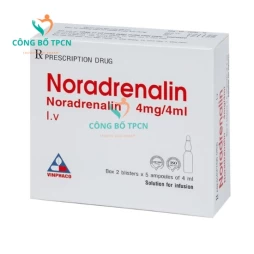 Noradrenalin 4mg/4ml Vinphaco - Thuốc điều trị hạ huyết áp