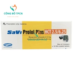 SaviProlol Plus HCT 2.5/6.25 - Thuốc điều trị tăng huyết áp hiệu quả