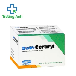 SaViCertiryl 10mg Savipharm - Thuốc điều trị viêm mũi dị ứng hiệu quả