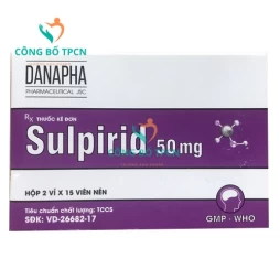 Sulpirid 50mg Danapha - Thuốc điều trị triệu chứng lo âu hiệu quả (10 hộp)