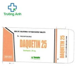 Daquetin 25 Danapha - Thuốc chỉ định điều trị rối loạn lưỡng cực