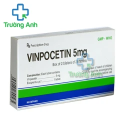 Vinpocetin 5mg Hataphar (viên nén) - Thuốc điều trị xơ vữa động mạch não